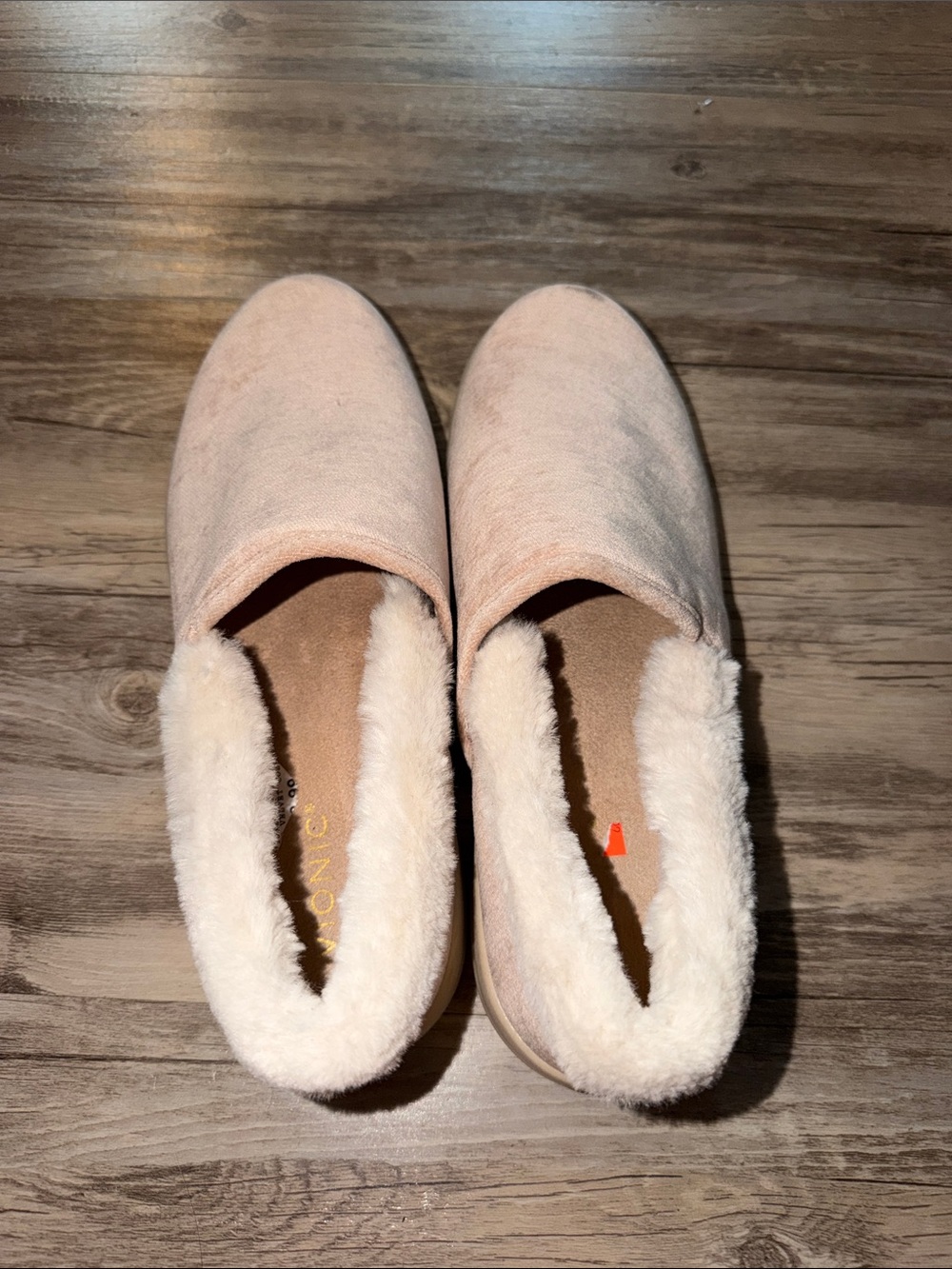Vionic Women's Slip-On Cozy Faux Fur Lined Slippers - Blush - Picture 2 of 3